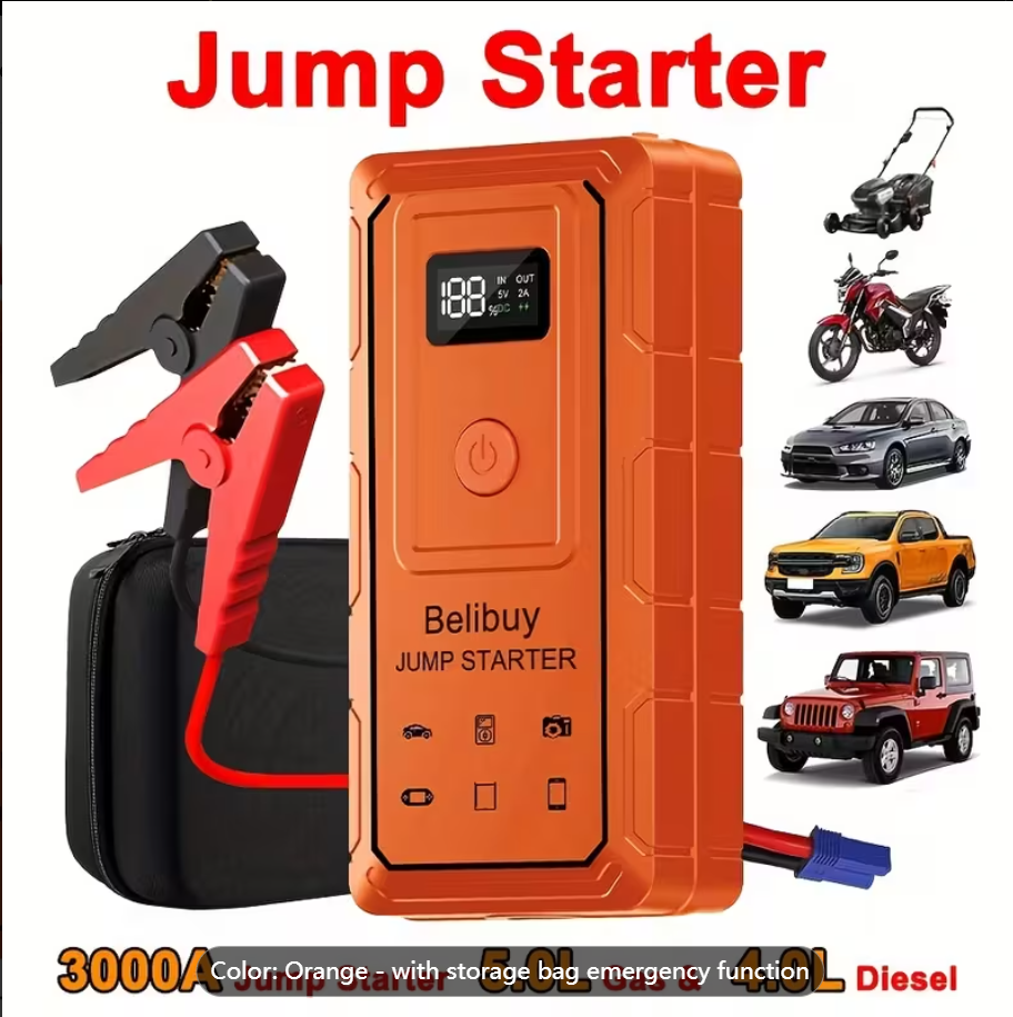 High-power Car Starter | Advanced Portable Emergency Car Starter-powerful 6000mAh Rechargeable Battery, USB Charging, Suitable For Vehicles Under 36V, Upgraded Version, Reliable Emergency Power