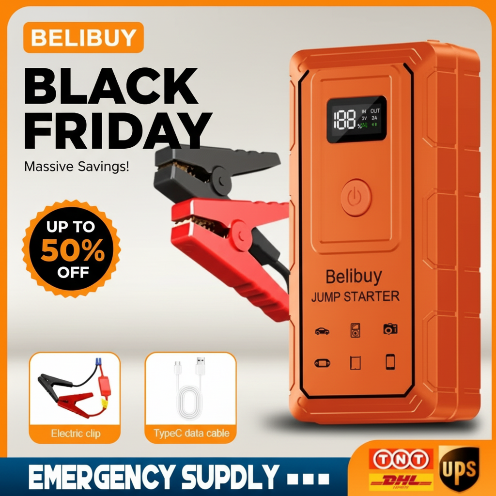 High-power Car Starter | Advanced Portable Emergency Car Starter-powerful 6000mAh Rechargeable Battery, USB Charging, Suitable For Vehicles Under 36V, Upgraded Version, Reliable Emergency Power