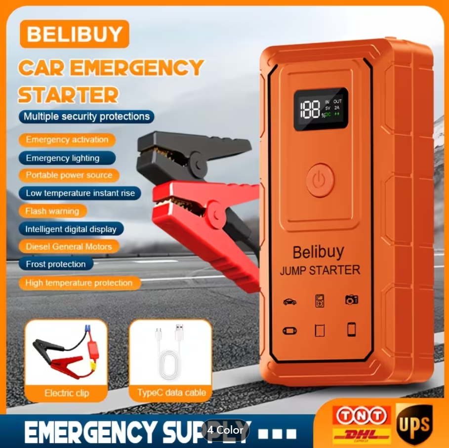 High-power Car Starter | Advanced Portable Emergency Car Starter-powerful 6000mAh Rechargeable Battery, USB Charging, Suitable For Vehicles Under 36V, Upgraded Version, Reliable Emergency Power